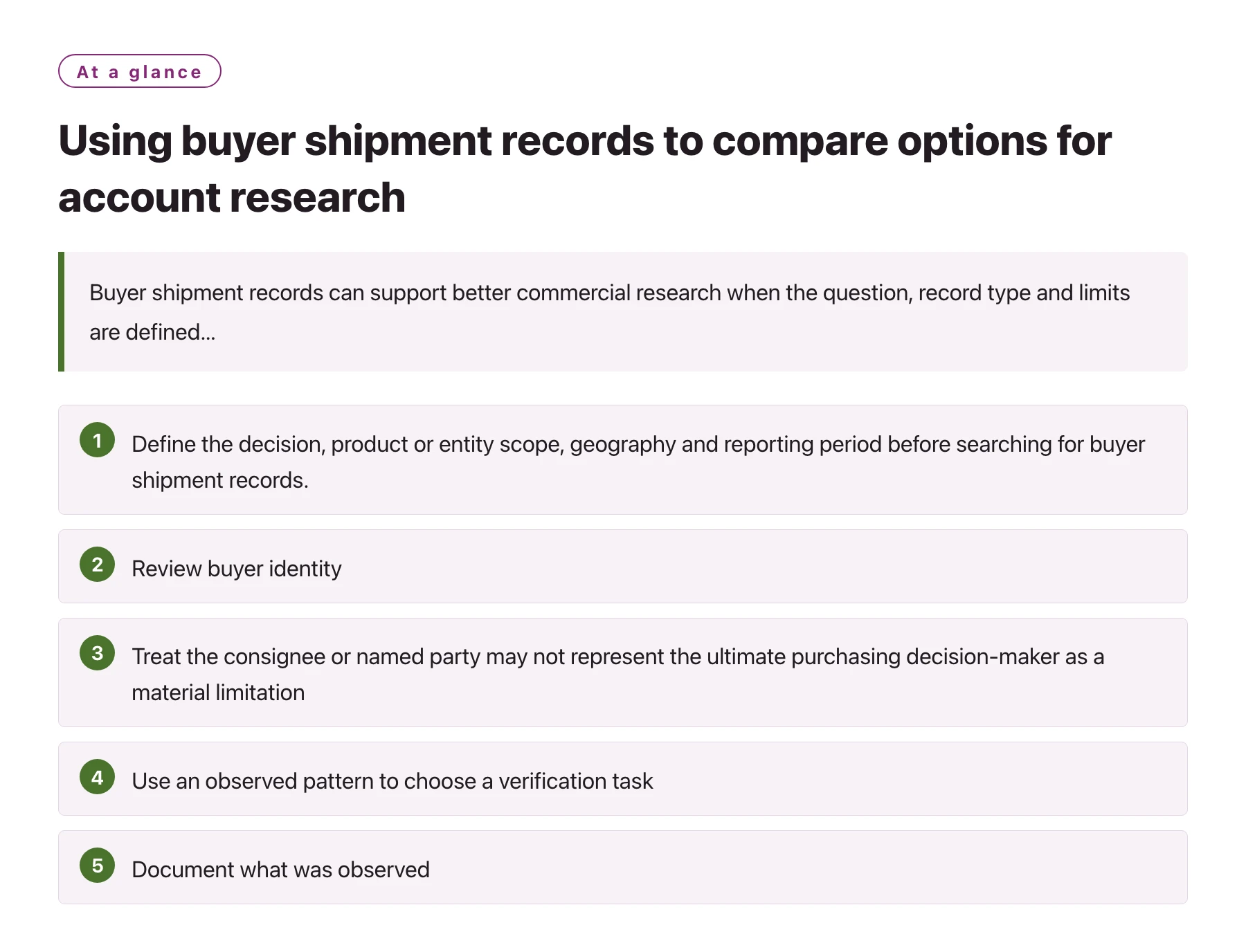 Using buyer shipment records to compare options for account research——全文要点速览